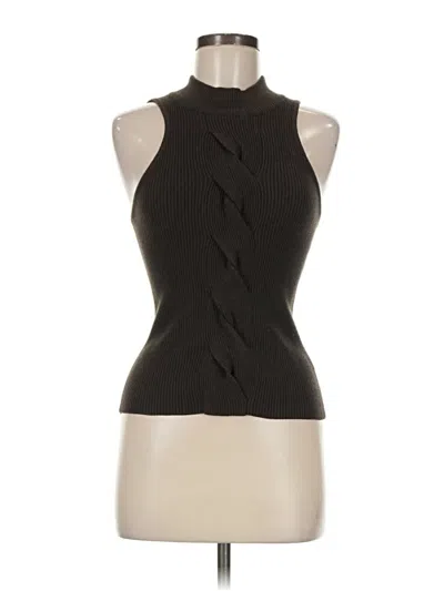 Pre-owned Heartloom Sleeveless Top Black Halter Neckline Tops