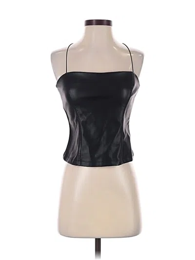 Pre-owned Heartloom Sleeveless Top Black Halter Neckline Tops
