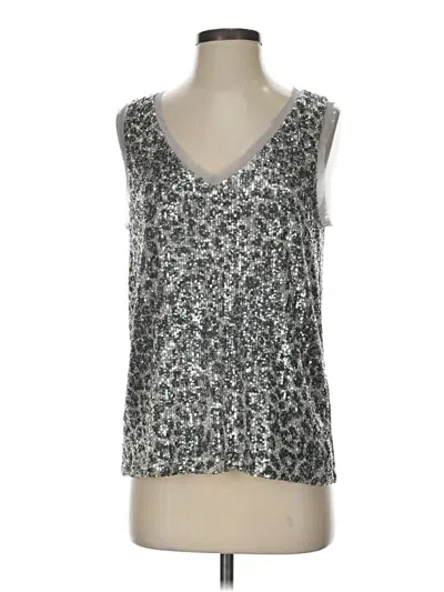 Pre-owned Heartloom Sleeveless Top Silver V-neck Tops
