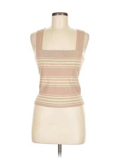 Pre-owned Heartloom Sleeveless Top Tan Square Neckline Tops In Brown