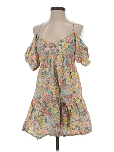 Pre-owned Heartloom Sleeveless Top Yellow Strapless Neckline Tops