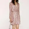 Heartloom Surplice Sequin Dress In Champagne