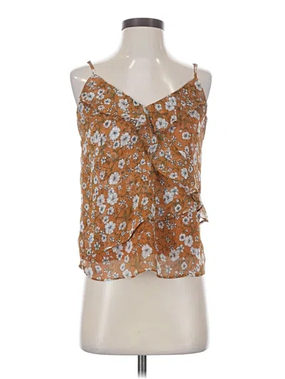 Pre-owned Heartloom Tank Top Brown Halter Neckline Tops