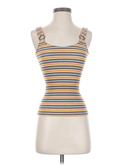 Pre-owned Heartloom Tank Top Yellow Strapless Neckline Tops