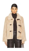 Heartloom Tegan Faux Fur Coat In Beige