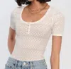 Heartloom Teigen Textured Henley In Eggshell In White