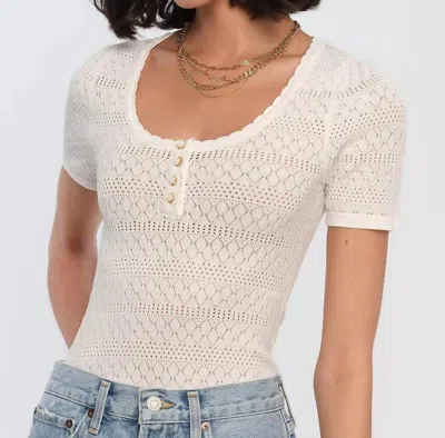Heartloom Teigen Textured Henley In Eggshell In White