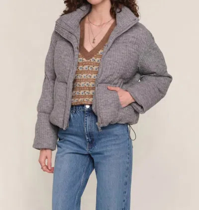 Heartloom Tilney Knit Puffer Jacket In Heather Grey In Gray