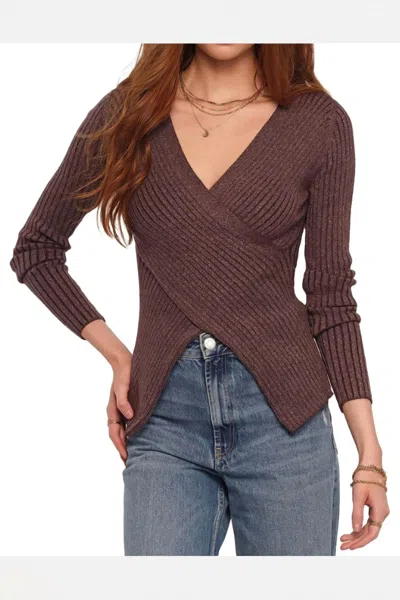 Heartloom Tory Wrap Front Top In Cafe In Brown