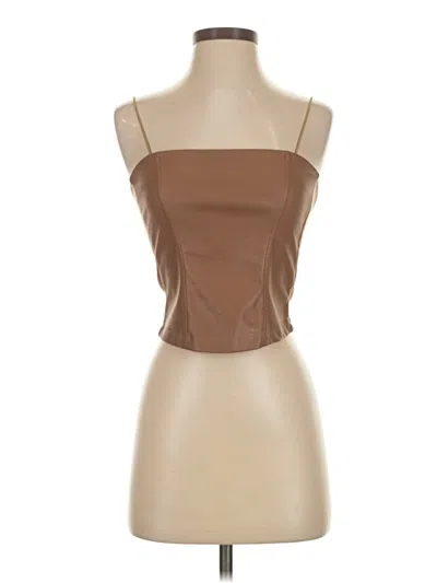Pre-owned Heartloom Tube Top Brown Strapless Neckline Tops