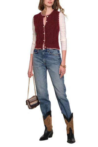 Heartloom Turner Vest In Burgundy