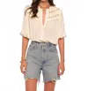 Heartloom Ventura Draped Sleeve Blouse In Ivory In Multi