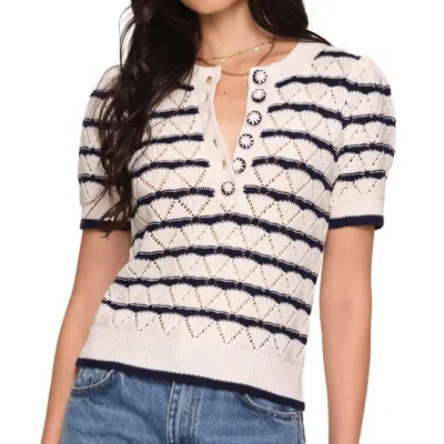 Heartloom Verano Short Sleeve Knit Top In Eggshell In White