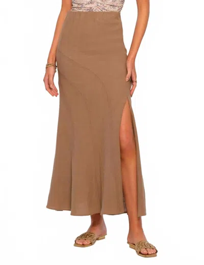 Heartloom Viola Side Slit Skirt In Brown