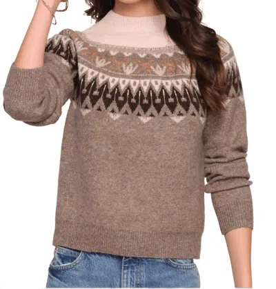 Heartloom Wendy Mock Neck Sweater In Beige In Brown