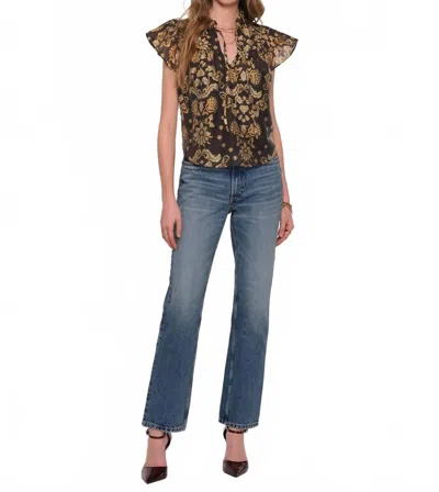 Heartloom Wiley Short Sleeve Top In Brown