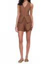 Heartloom Button Front Vest In Brown In Brown