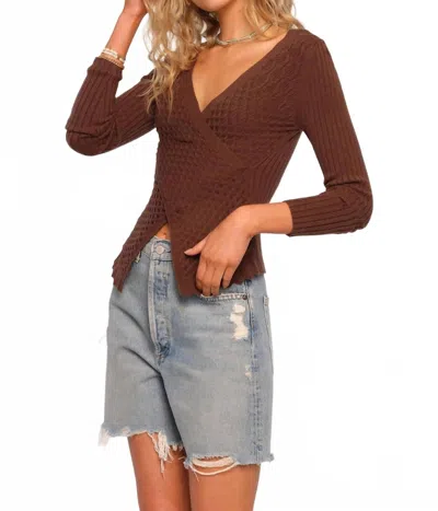 Heartloom Wrap Front Sweater - Plus In Cacao In Brown