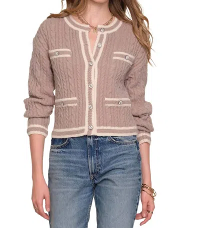 Heartloom Yara Button Down Cardigan In Sand In Brown