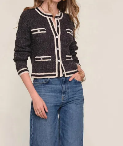 Heartloom Yara Button Front Cardigan In Charcoal In Black