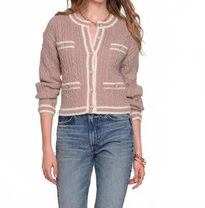 Heartloom Yara Crew Neck Cardigan In Sand In Brown