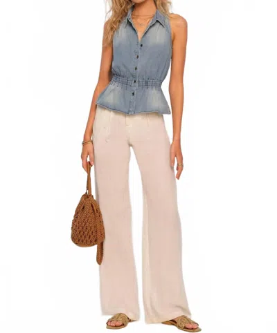Heartloom Zia Denim Sleeveless Blouse In Sea In Blue