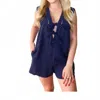 Heartloom Zoey V-neck Romper In Navy Blue In Blue