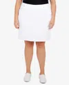 Hearts Of Palm Plus Womens Stretch Pull On Skort In White