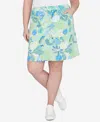 HEARTS OF PALM PLUS SIZE FEELING THE LIME PRINTED SKORT