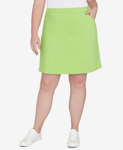 Hearts Of Palm Plus Size Feeling The Lime Solid Skort