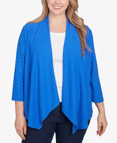 Hearts Of Palm Plus Size It Had To Be Blue Cozy Cardigan In Royal