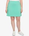 Hearts Of Palm Plus Size It Had To Be Blue Solid Tech Stretch Pull On Skort In Green