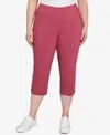 Hearts Of Palm Plus Size Solid Tech Stretch Capri Pants