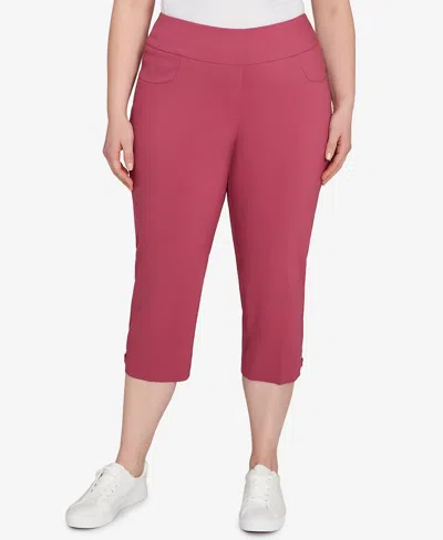 Hearts Of Palm Plus Size Solid Tech Stretch Capri Pants