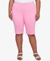 Hearts Of Palm Plus Size Spring Into Action Solid Tech Stretch Skimmer Pant In Bright Pink