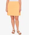 Hearts Of Palm Plus Size Solid Tech Stretch Pull On Skirt In Yellow