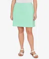 Hearts Of Palm Plus Size Solid Tech Stretch Pull On Skort In Green