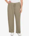 Hearts Of Palm Plus Size Solid Texture Hatchi Pants In Brown