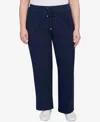 Hearts Of Palm Plus Size Solid Textured Hachi Pants In Blue