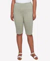 Hearts Of Palm Plus Size Spring Forward Solid Tech Stretch Pull On Skimmer Pants In Willow