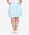 HEARTS OF PALM PLUS SIZE SPRING INTO ACTION PRINTED SKORT