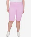 Hearts Of Palm Plus Size Spring Into Action Solid Tech Stretch Skimmer Pant In Wisteria