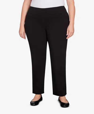 HEARTS OF PALM PLUS SIZE TECH STRETCH FULL LENGTH PANT WITH ELASTIC WAISTBAND