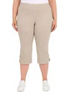 Hearts Of Palm Plus Womens Pull On Stretch Capri Pants In Multi