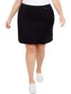 Hearts Of Palm Plus Size Essentials Tech Stretch Pull On Skort With Elastic Wasitband In Black