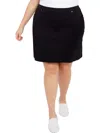 Hearts Of Palm Plus Size Essentials Tech Stretch Pull On Skort With Elastic Wasitband In Black