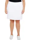 Hearts Of Palm Plus Size Essentials Tech Stretch Pull On Skort With Elastic Wasitband In White