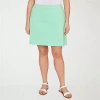Hearts Of Palm Plus Size Solid Tech Stretch Pull On Skort In Green