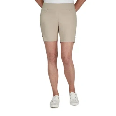 Hearts Of Palm Womens Mid Rise Petite Pull-on Short In Neutral