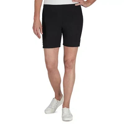 Hearts Of Palm Womens Mid Rise Pull-on Short In Black